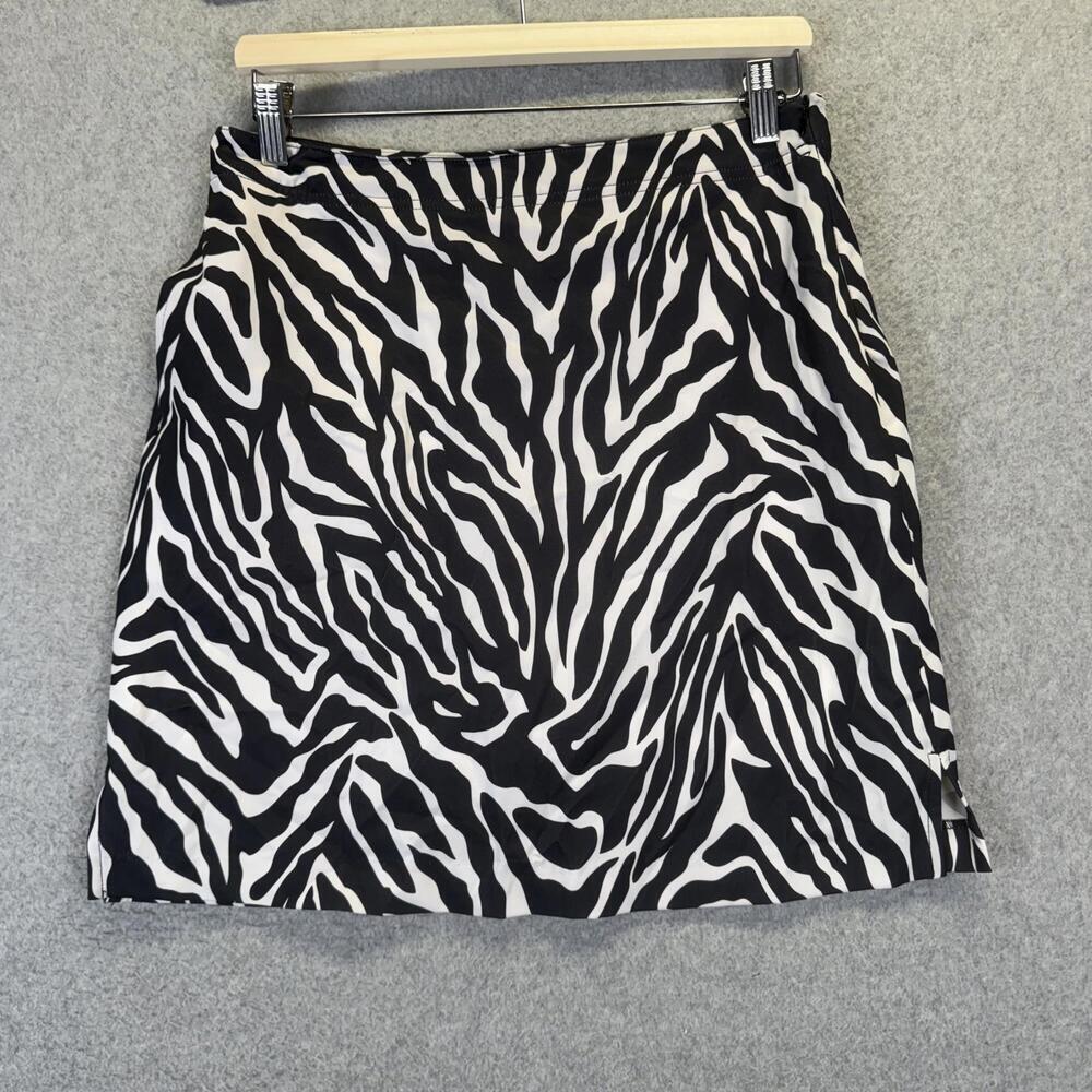 EP Pro Women's Size 6 Black White Zebra Print A Line Mini Skirt